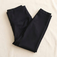 Legging de yoga doublé soie de mûrier noir - StudioSoie