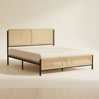 Lit plateforme NAYA 140x190 rotin naturel - vue catalogue - StudioSoie