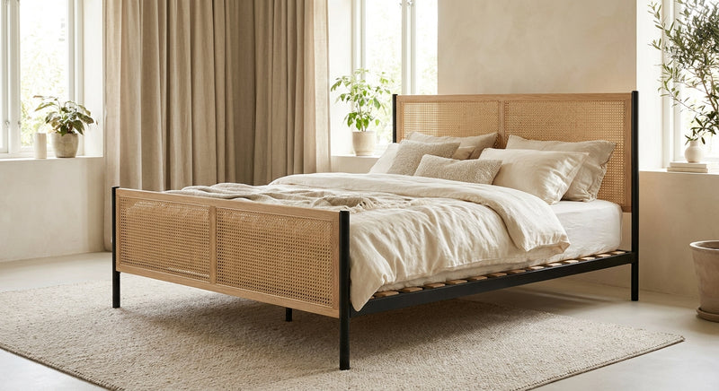 Letto in Rattan e Cannage – Testiera inclusa 140×200
