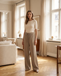 Pantalon droit en soie de mûrier – vue portée – StudioSoie