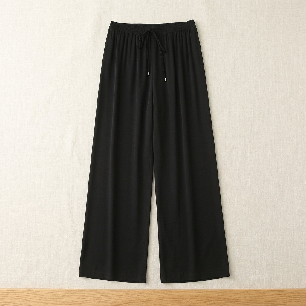 Pantalon droit en soie de mûrier – coloris Noir – StudioSoie