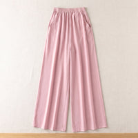 Pantalon large en soie de mûrier – Rose Poudré