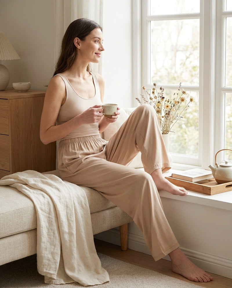 Pantalon de Pyjama en Soie de Mûrier - Bas d'Intérieur Fluide Femme 100% Soie - StudioSoie