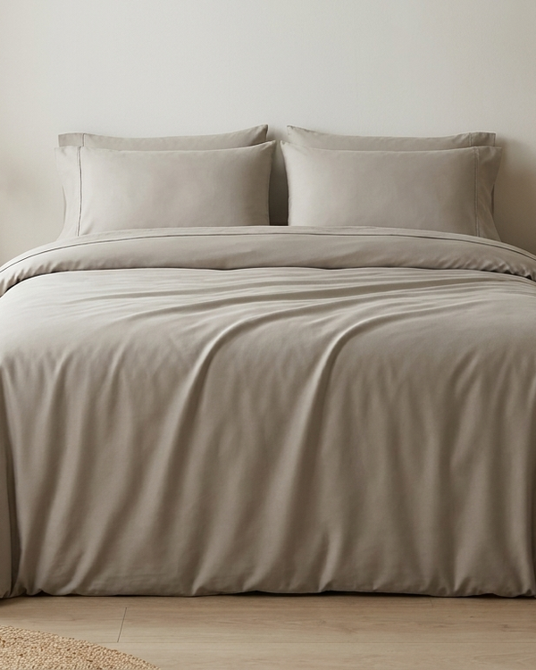 Parure de Lit Lyocell  – Housse de Couette + 2 Taies, Toucher Frais