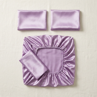 Parure de lit 3 pièces en satin glossy lilas - StudioSoie