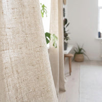 Rideau en Lin Lavé 100% – Tamisant, Tons Naturels - StudioSoie