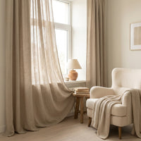Rideau en Lin Lavé 100% – Tamisant, Tons Naturels - StudioSoie - 