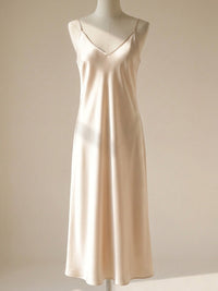 Robe caraco en soie de mûrier 21 momme champagne - StudioSoie