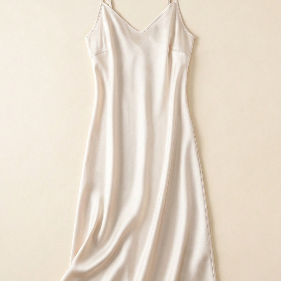 Robe caraco en soie de mûrier 21 momme blanc sable - StudioSoie