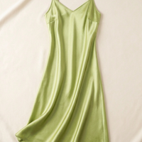 Robe caraco en soie de mûrier 21 momme vert tilleul - StudioSoie