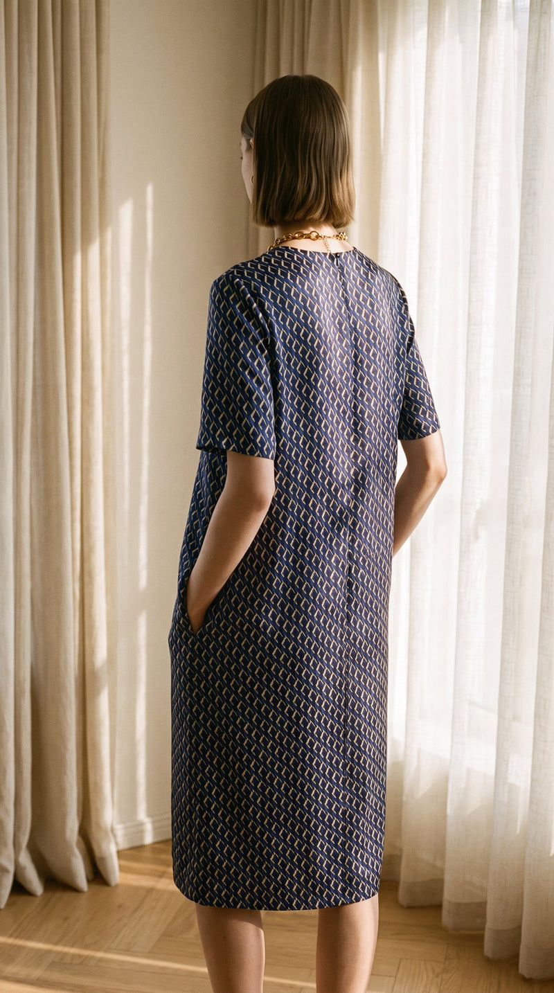 Robe droite en sergé de soie de mûrier – visuel 3 – StudioSoie