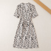 Robe thé en soie de mûrier – coloris Imprimé Crème – StudioSoie