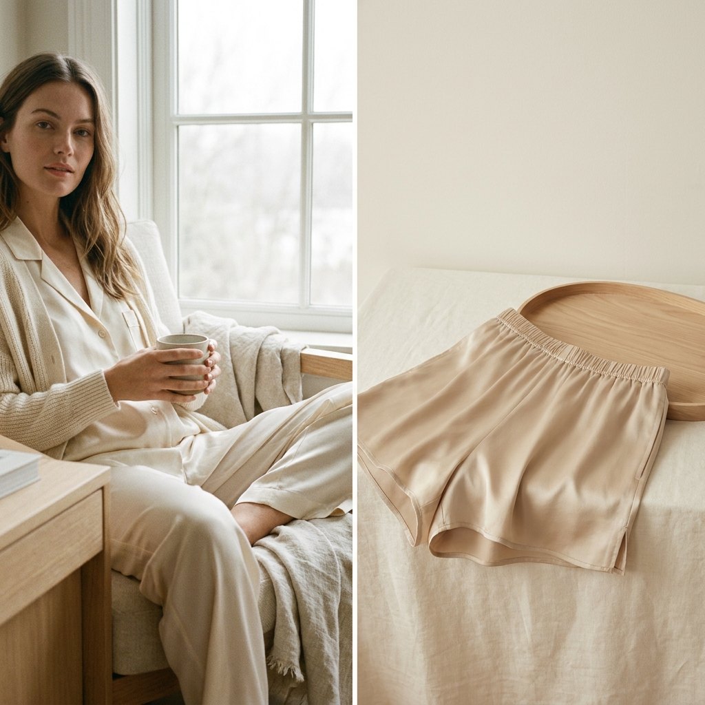 Short en soie de mûrier - Beige