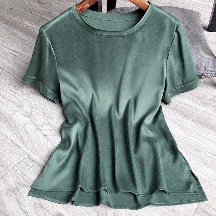 T-shirt en Soie-Coupe Large - StudioSoie