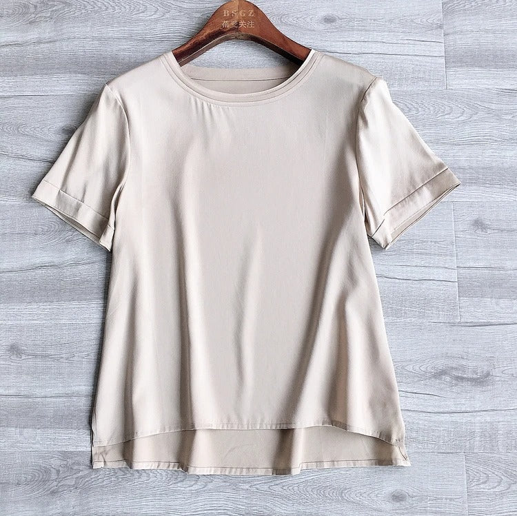 T-shirt en Soie-Coupe Large - StudioSoie