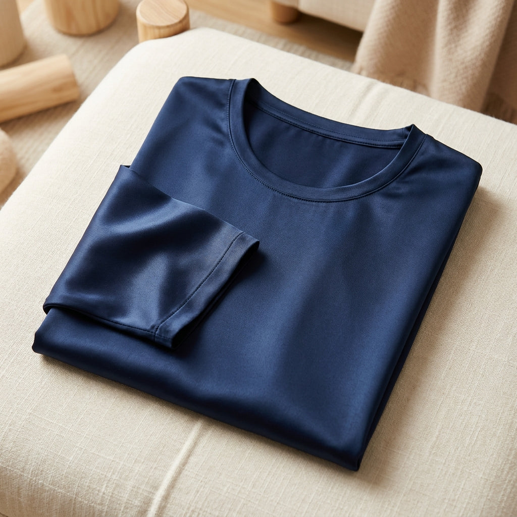 Tricou 100% Mătase de Dud - Mâneci Lungi