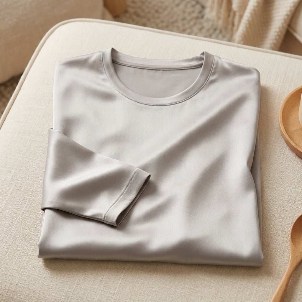 Tricou 100% Mătase de Dud - Mâneci Lungi