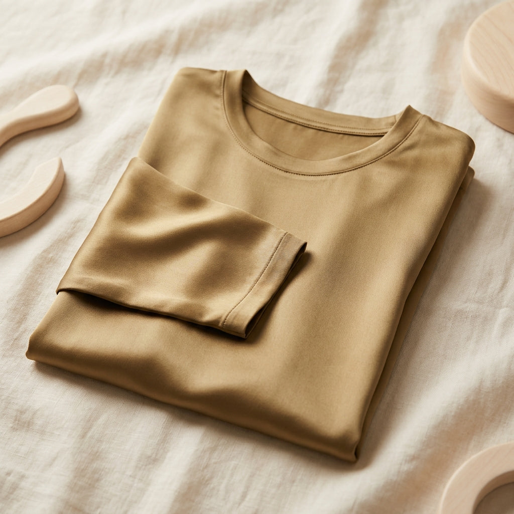 Tricou 100% Mătase de Dud - Mâneci Lungi