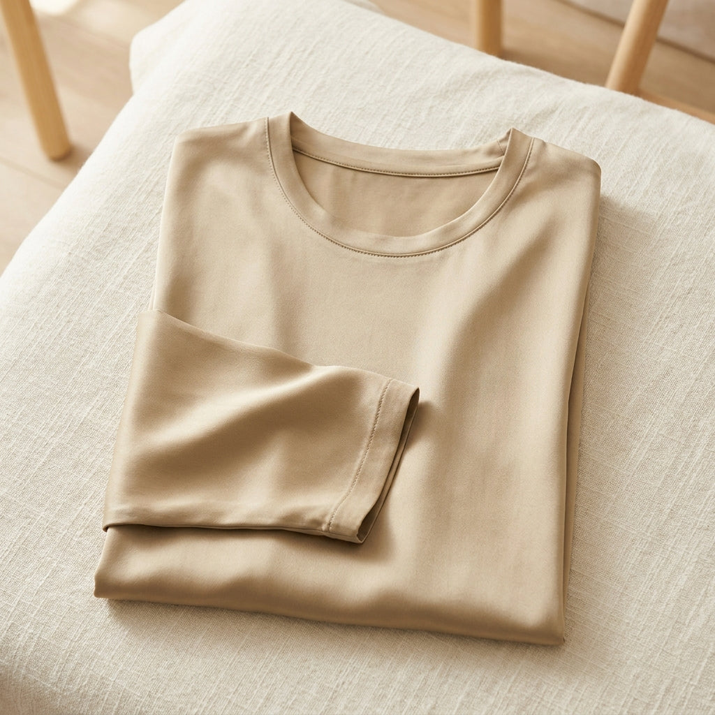 Tricou 100% Mătase de Dud - Mâneci Lungi