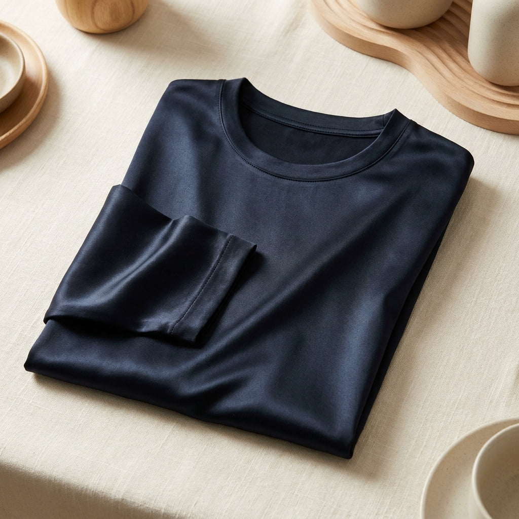 Tricou 100% Mătase de Dud - Mâneci Lungi