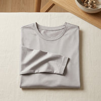 Tricou Bumbac & Mătase cu Mâneci Lungi