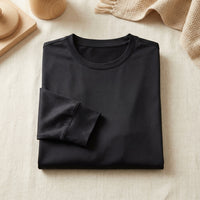 Tricou Bumbac & Mătase cu Mâneci Lungi