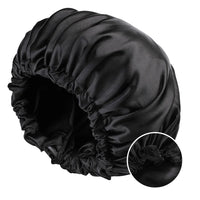 Bonnet en Satin - StudioSoie -  Noir